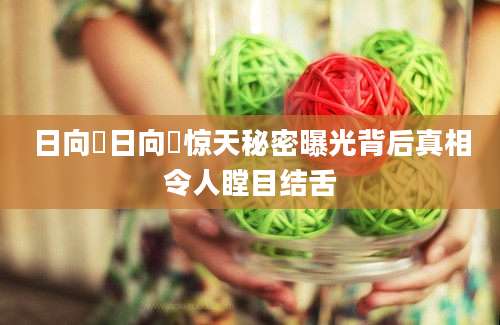 日向澪日向澪惊天秘密曝光背后真相令人瞠目结舌