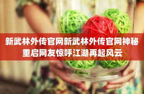 新武林外传官网新武林外传官网神秘重启网友惊呼江湖再起风云