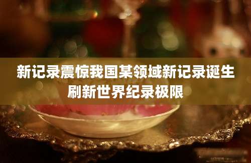 新记录震惊我国某领域新记录诞生刷新世界纪录极限