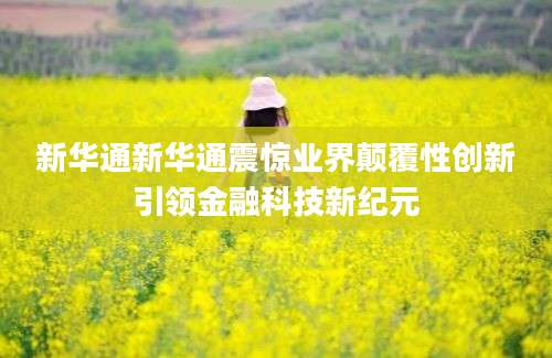 新华通新华通震惊业界颠覆性创新引领金融科技新纪元