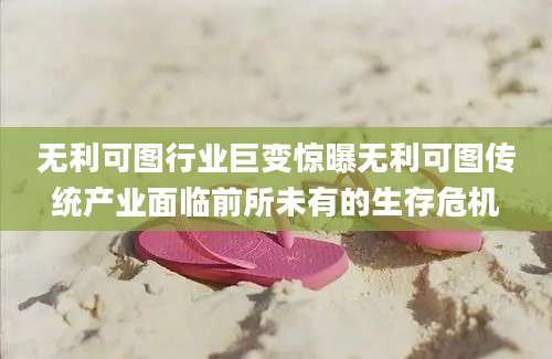 无利可图行业巨变惊曝无利可图传统产业面临前所未有的生存危机