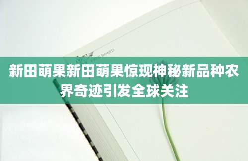 新田萌果新田萌果惊现神秘新品种农界奇迹引发全球关注