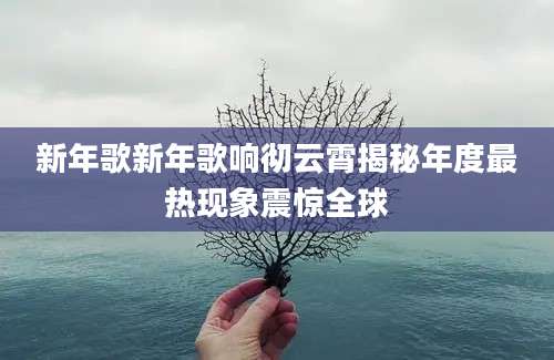 新年歌新年歌响彻云霄揭秘年度最热现象震惊全球