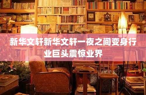 新华文轩新华文轩一夜之间变身行业巨头震惊业界