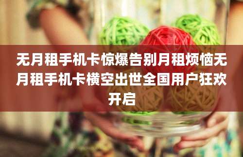 无月租手机卡惊爆告别月租烦恼无月租手机卡横空出世全国用户狂欢开启