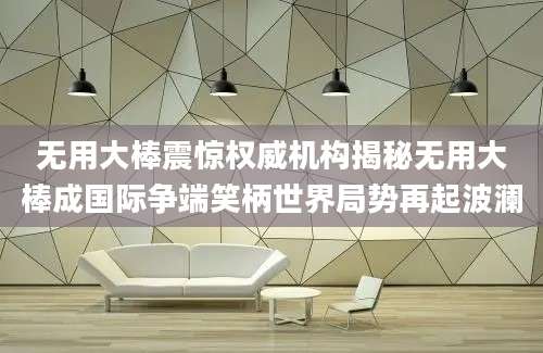 无用大棒震惊权威机构揭秘无用大棒成国际争端笑柄世界局势再起波澜