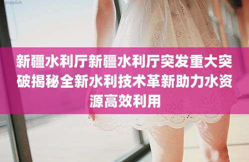 新疆水利厅新疆水利厅突发重大突破揭秘全新水利技术革新助力水资源高效利用