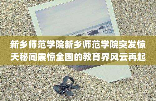 新乡师范学院新乡师范学院突发惊天秘闻震惊全国的教育界风云再起