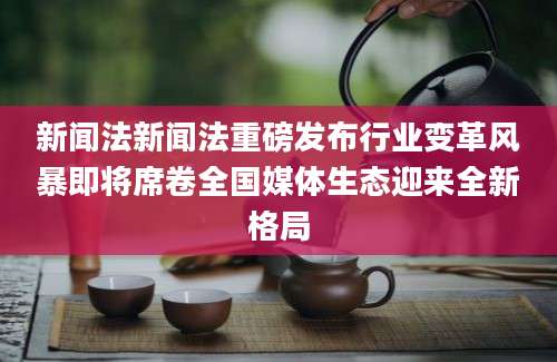 新闻法新闻法重磅发布行业变革风暴即将席卷全国媒体生态迎来全新格局