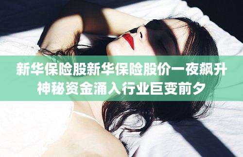 新华保险股新华保险股价一夜飙升神秘资金涌入行业巨变前夕