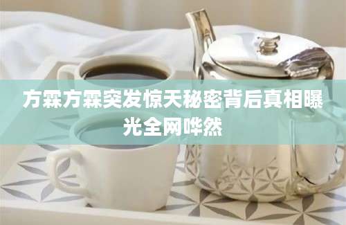 方霖方霖突发惊天秘密背后真相曝光全网哗然