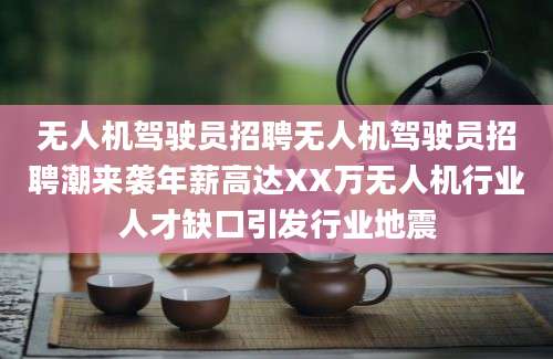 无人机驾驶员招聘无人机驾驶员招聘潮来袭年薪高达XX万无人机行业人才缺口引发行业地震