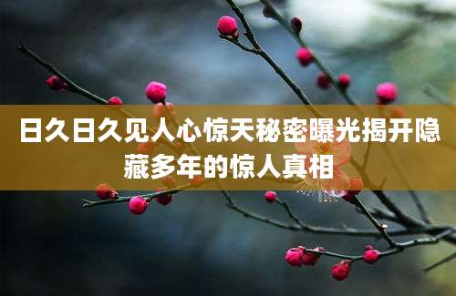 日久日久见人心惊天秘密曝光揭开隐藏多年的惊人真相