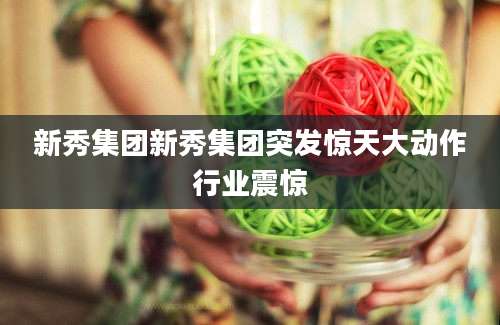 新秀集团新秀集团突发惊天大动作行业震惊
