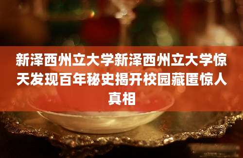 新泽西州立大学新泽西州立大学惊天发现百年秘史揭开校园藏匿惊人真相