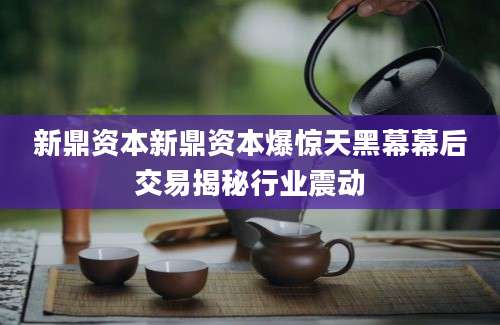 新鼎资本新鼎资本爆惊天黑幕幕后交易揭秘行业震动