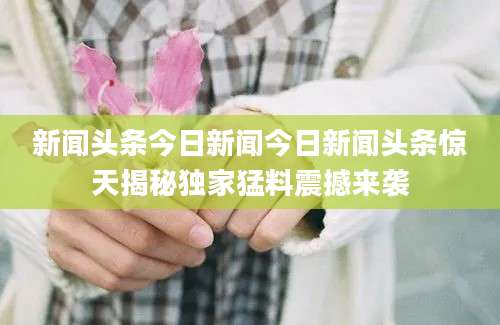 新闻头条今日新闻今日新闻头条惊天揭秘独家猛料震撼来袭