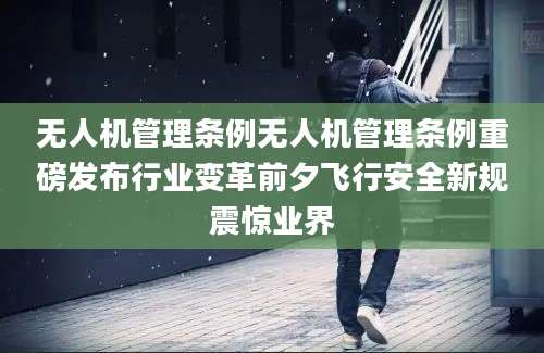无人机管理条例无人机管理条例重磅发布行业变革前夕飞行安全新规震惊业界
