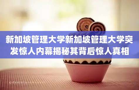 新加坡管理大学新加坡管理大学突发惊人内幕揭秘其背后惊人真相