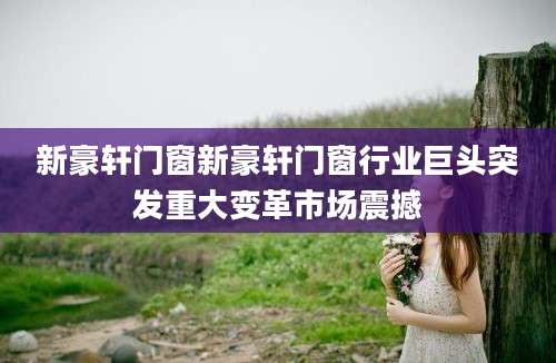 新豪轩门窗新豪轩门窗行业巨头突发重大变革市场震撼