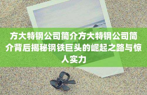 方大特钢公司简介方大特钢公司简介背后揭秘钢铁巨头的崛起之路与惊人实力