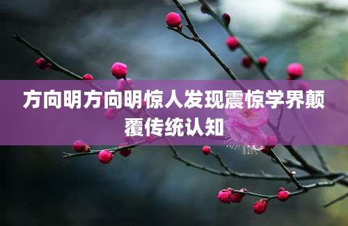 方向明方向明惊人发现震惊学界颠覆传统认知