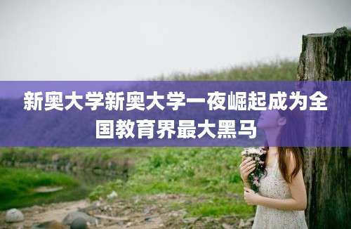 新奥大学新奥大学一夜崛起成为全国教育界最大黑马