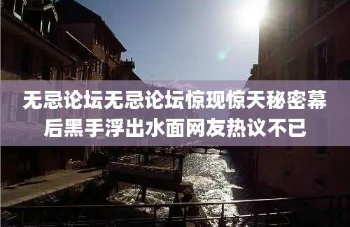 无忌论坛无忌论坛惊现惊天秘密幕后黑手浮出水面网友热议不已