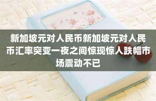 新加坡元对人民币新加坡元对人民币汇率突变一夜之间惊现惊人跌幅市场震动不已