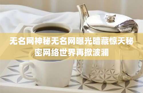 无名网神秘无名网曝光暗藏惊天秘密网络世界再掀波澜
