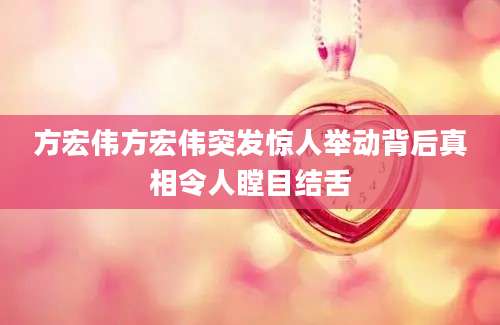 方宏伟方宏伟突发惊人举动背后真相令人瞠目结舌
