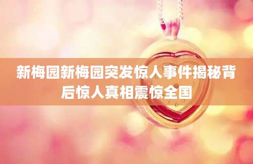 新梅园新梅园突发惊人事件揭秘背后惊人真相震惊全国