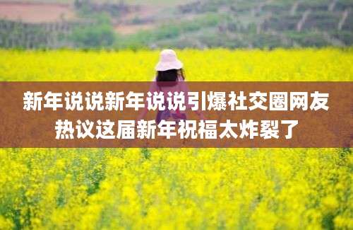 新年说说新年说说引爆社交圈网友热议这届新年祝福太炸裂了