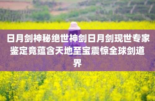 日月剑神秘绝世神剑日月剑现世专家鉴定竟蕴含天地至宝震惊全球剑道界