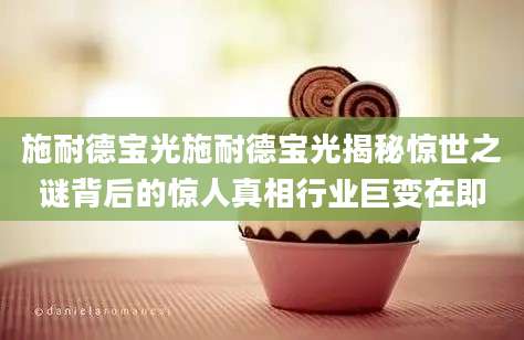 施耐德宝光施耐德宝光揭秘惊世之谜背后的惊人真相行业巨变在即