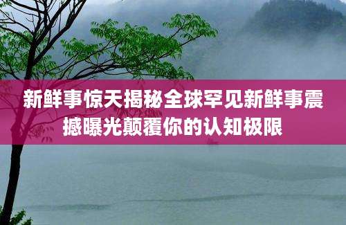新鲜事惊天揭秘全球罕见新鲜事震撼曝光颠覆你的认知极限