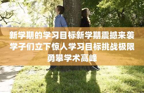 新学期的学习目标新学期震撼来袭学子们立下惊人学习目标挑战极限勇攀学术高峰