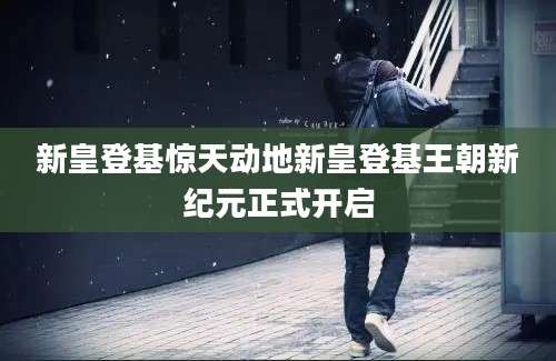 新皇登基惊天动地新皇登基王朝新纪元正式开启