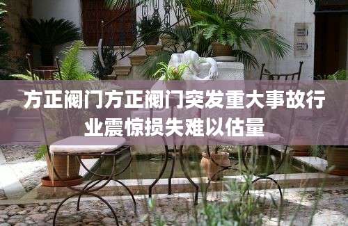 方正阀门方正阀门突发重大事故行业震惊损失难以估量