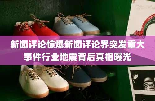 新闻评论惊爆新闻评论界突发重大事件行业地震背后真相曝光