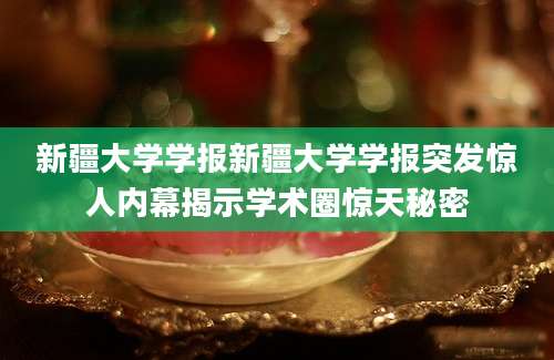 新疆大学学报新疆大学学报突发惊人内幕揭示学术圈惊天秘密