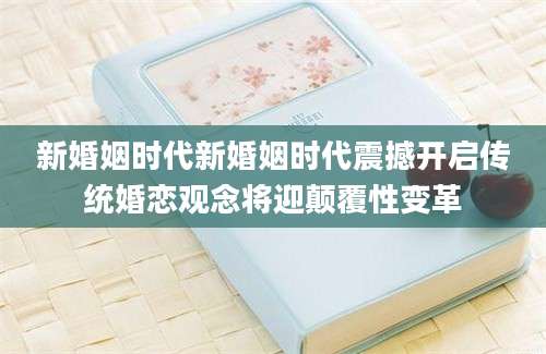 新婚姻时代新婚姻时代震撼开启传统婚恋观念将迎颠覆性变革