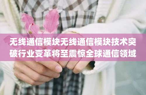 无线通信模块无线通信模块技术突破行业变革将至震惊全球通信领域