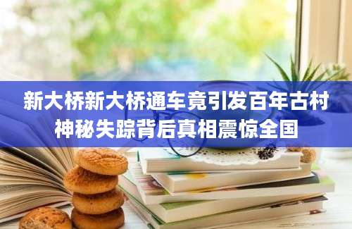 新大桥新大桥通车竟引发百年古村神秘失踪背后真相震惊全国