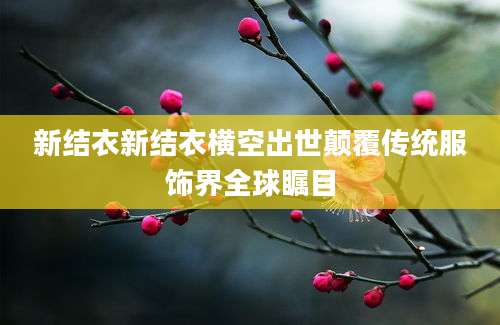 新结衣新结衣横空出世颠覆传统服饰界全球瞩目