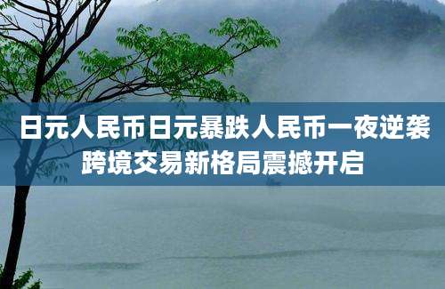 日元人民币日元暴跌人民币一夜逆袭跨境交易新格局震撼开启
