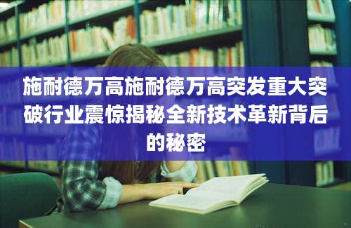 施耐德万高施耐德万高突发重大突破行业震惊揭秘全新技术革新背后的秘密