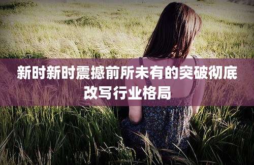 新时新时震撼前所未有的突破彻底改写行业格局
