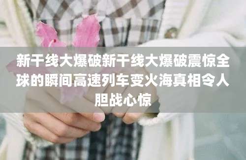 新干线大爆破新干线大爆破震惊全球的瞬间高速列车变火海真相令人胆战心惊