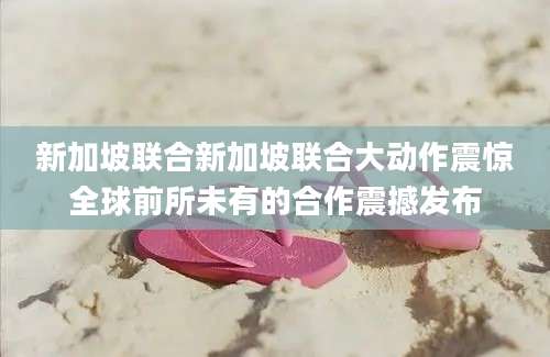 新加坡联合新加坡联合大动作震惊全球前所未有的合作震撼发布